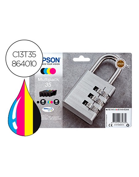 Ink-jet epson 35 t3586 pro wf-4720dwf / 4725dwf / 4730dtwf / 4740dtwf multipack negro amarillo cian magenta
