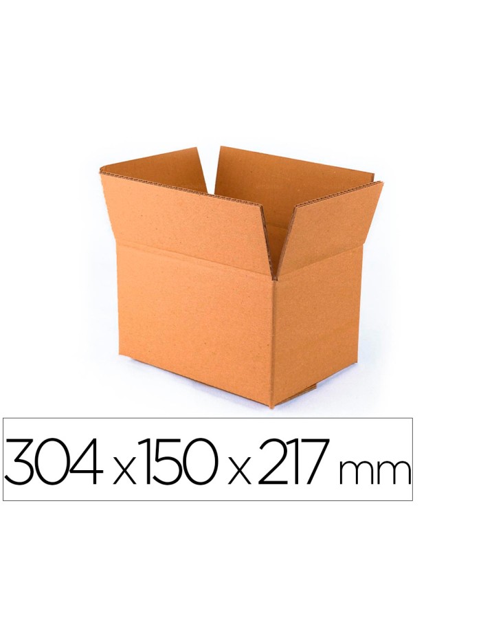 Caja para embalar q-connect americana ultrarresistente carton reciclado canal doble 7mm color kraft 304x150x217 mm Caja para embalar q-connect americana ultrarresistente carton reciclado canal doble 7mm color kraft 304x150x217 mm