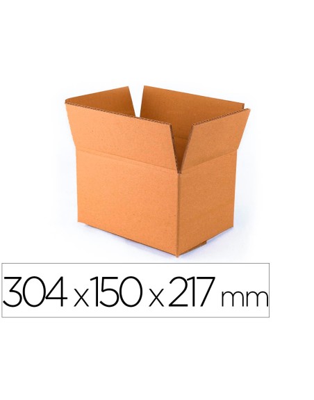 Caja para embalar q-connect americana ultrarresistente carton reciclado canal doble 7mm color kraft 304x150x217 mm