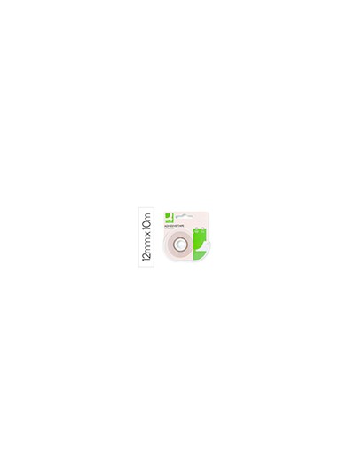 Cinta adhesiva q-connect doble cara 10 mt x 12 mm en portarrollos