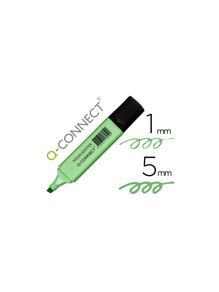 Rotulador q-connect fluorescente pastel verde punta biselada Rotulador q-connect fluorescente pastel verde punta biselada