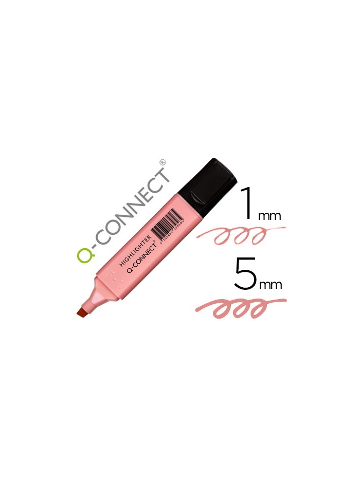 Rotulador q-connect fluorescente pastel rosa punta biselada Rotulador q-connect fluorescente pastel rosa punta biselada