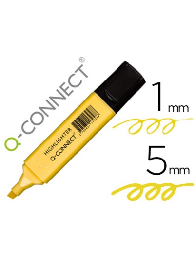 Rotulador q-connect fluorescente pastel amarillo punta biselada