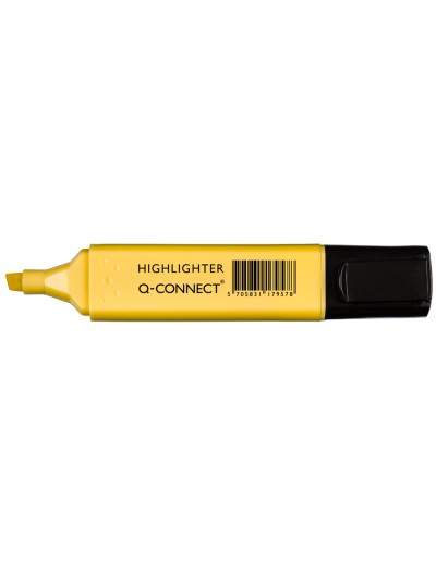 Rotulador q-connect fluorescente pastel amarillo punta biselada