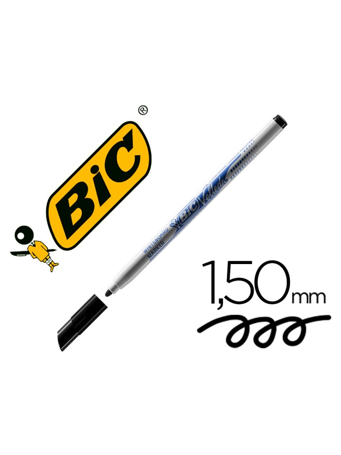 Rotulador bic velleda fino para pizarra negro punta redonda 1 mm Rotulador bic velleda fino para pizarra negro punta redonda 1 mm