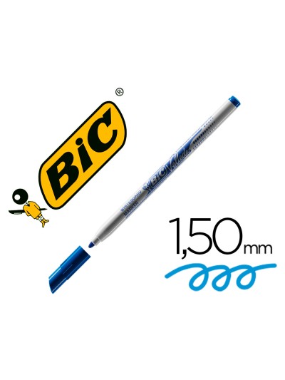 Rotulador bic velleda fino para pizarra azul punta redonda 1 mm