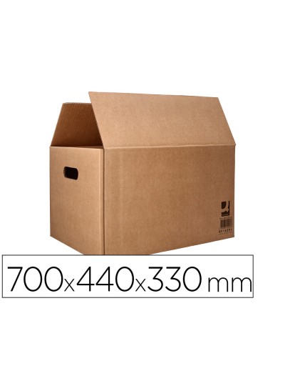 Caja para embalar q-connect americana ultrarresistente conasas carton canal doble 7 mm color kraft 700x440x330 mm