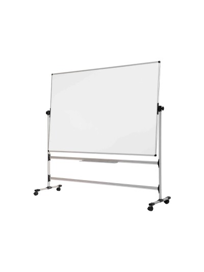 Pizarra blanca bi-office blanca de acero vitrifricado volteable doble cara 120x150 cm