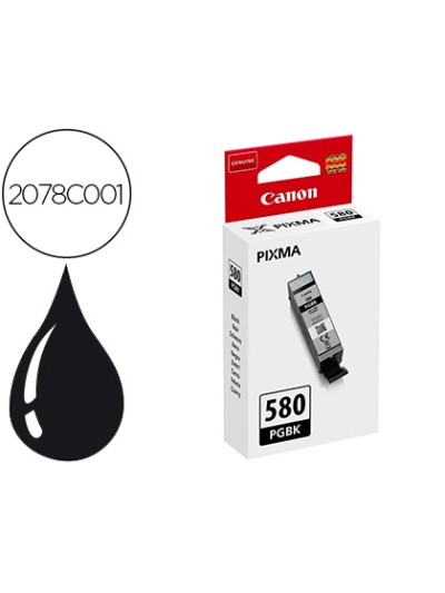Inkjet canon pgi-580 pixma para ts6150 / ts8150 / tr7550 / tr8550 negro capacidad 200 paginas