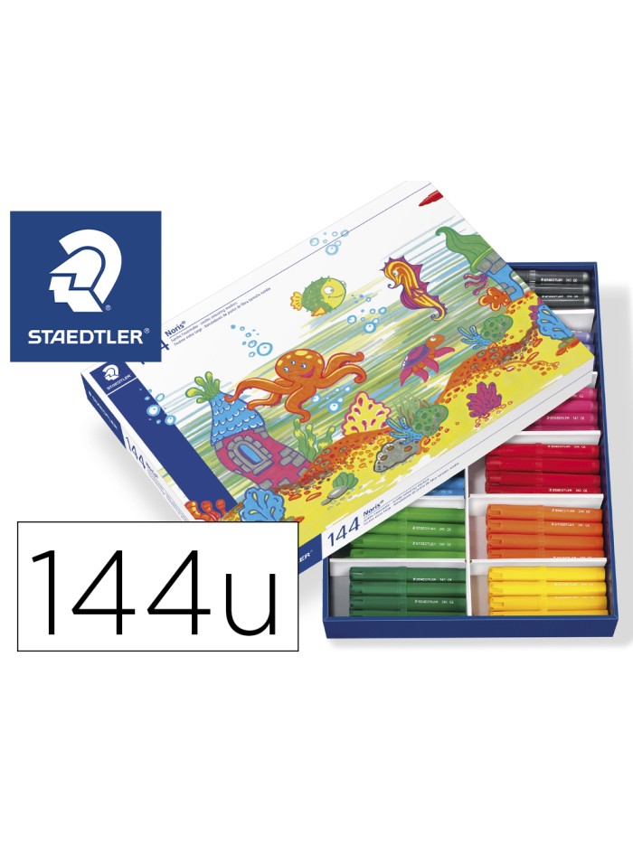 Rotulador staedtler color jumbo trazo 3 mm school pack de 144 unidades colores surtidos 12 x color Rotulador staedtler color jumbo trazo 3 mm school pack de 144 unidades colores surtidos 12 x color