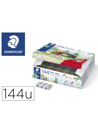Lapiz de color staedtler wopex ecologico caja de 144 unidades surtidas 12 colores surtidos