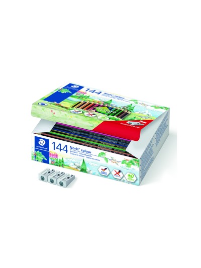 Lapiz de color staedtler wopex ecologico caja de 144 unidades surtidas 12 colores surtidos