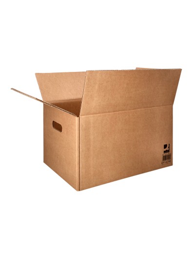 Caja para embalar q-connect americana ultrarresistente conasas carton canal doble 7 mm color kraft 600x400x290 mm