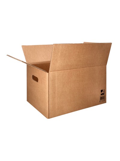 Caja para embalar q-connect americana ultrarresistente conasas carton canal doble 7 mm color kraft 500x340x310 mm