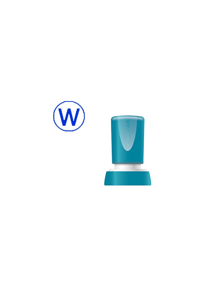 Sello x'stamper quix personalizable color azul redondo diametro 20 mm q-34 Sello x'stamper quix personalizable color azul redondo diametro 20 mm q-34