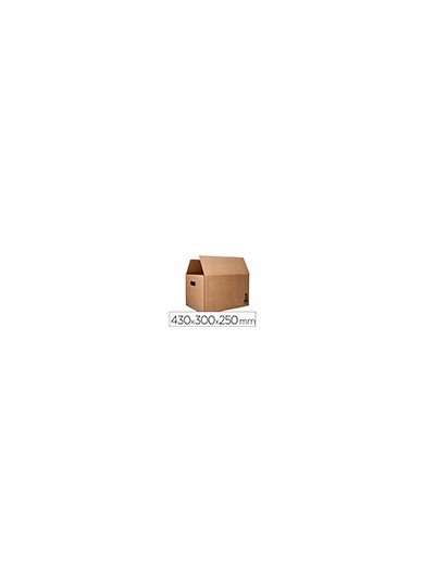Caja para embalar q-connect americana ultrarresistente conasas carton canal doble 7 mm color kraft 430x300x250 mm