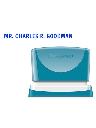 Sello x'stamper quix personalizable color azul medidas 4x60 mm q-05