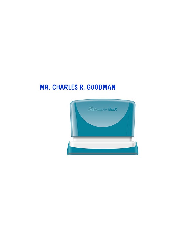 Sello x'stamper quix personalizable color azul medidas 4x60 mm q-05 Sello x'stamper quix personalizable color azul medidas 4x60 mm q-05