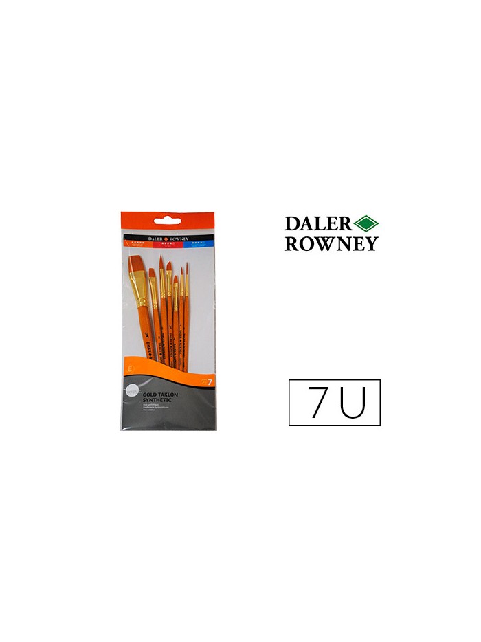Pinceles daler rowney simply art sintentico mango corto dorado blister de 7 unidades Pinceles daler rowney simply art sintentico mango corto dorado blister de 7 unidades
