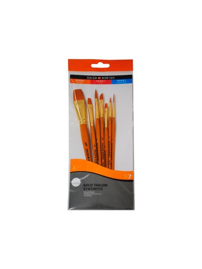 Pinceles daler rowney simply art sintentico mango corto dorado blister de 7 unidades
