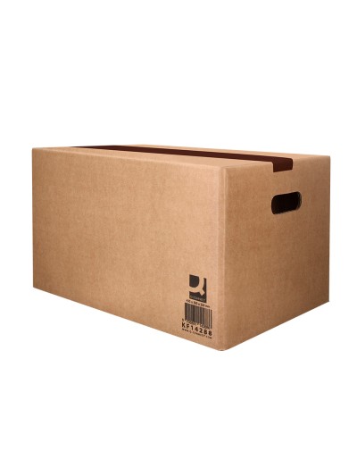Caja para embalar q-connect americana ultrarresistente conasas carton canal doble 7 mm color kraft 430x300x250 mm