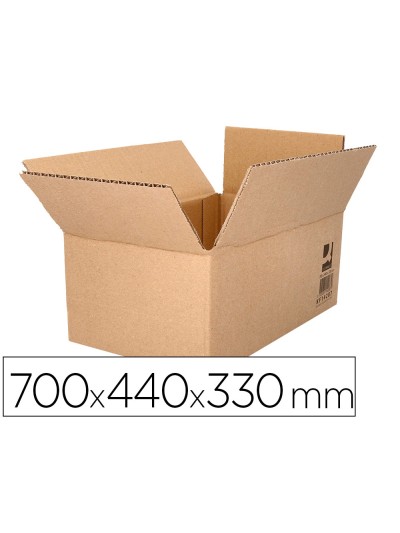 Caja para embalar q-connect americana ultrarresistente carton reciclado canal doble 7mm color kraft 700x440x330 mm