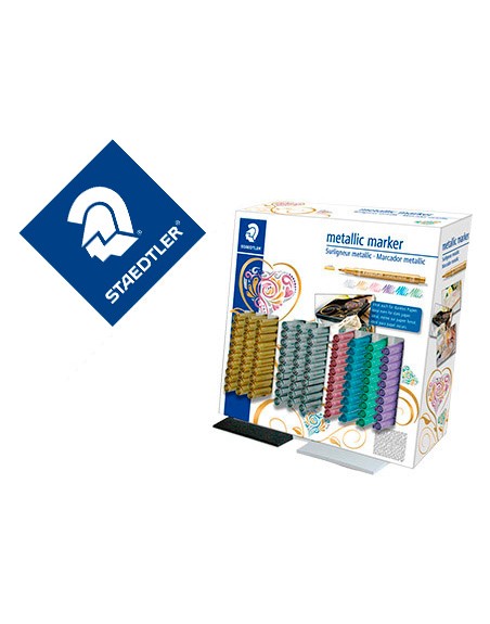 Rotulador staedtler metalico 8323 expositor sobremesa de 100 unidades colores surtidos