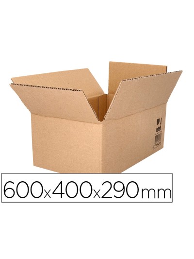 Caja para embalar q-connect americana ultrarresistente carton reciclado canal doble 7mm color kraft 600x400x290 mm