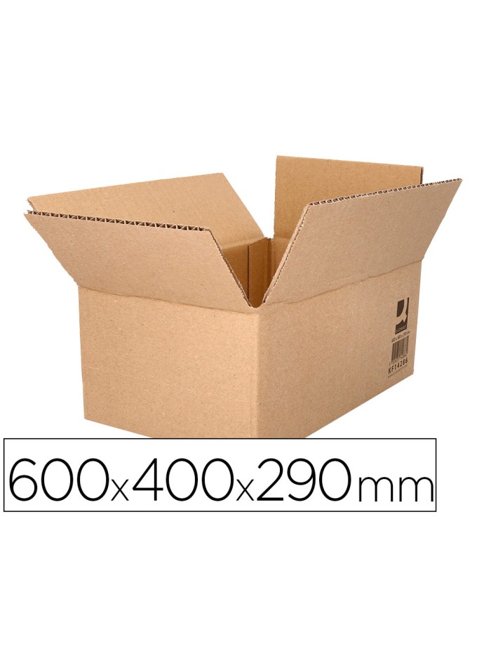 Caja para embalar q-connect americana ultrarresistente carton reciclado canal doble 7mm color kraft 600x400x290 mm Caja para embalar q-connect americana ultrarresistente carton reciclado canal doble 7mm color kraft 600x400x290 mm