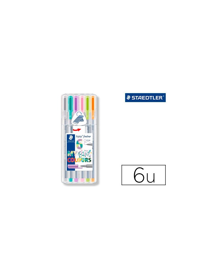 Rotulador staedtler triplus fineliner my pastel estuche de 6 unidades colores surtidos Rotulador staedtler triplus fineliner my pastel estuche de 6 unidades colores surtidos