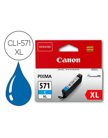 Ink-jet canon cli-571xl pixma mg6852 / ts6050 / ts8050 cian 500 pag