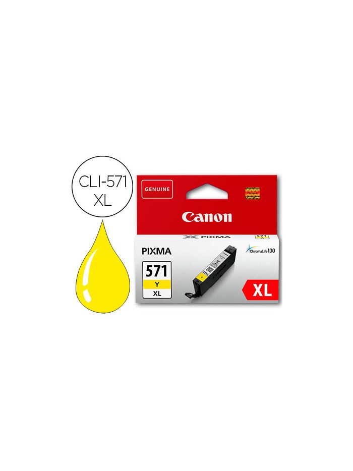 Ink-jet canon cli-571xl pixma mg6852 / ts6050 / ts8050 amarillo 500 pag Ink-jet canon cli-571xl pixma mg6852 / ts6050 / ts8050 amarillo 500 pag