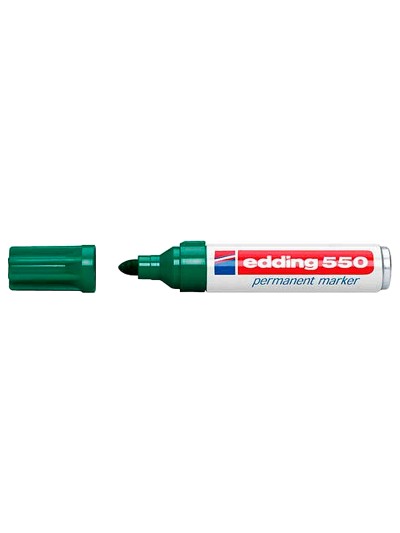 Rotulador edding punta fibra permanente 550 verde n. 4 punta redonda recargable