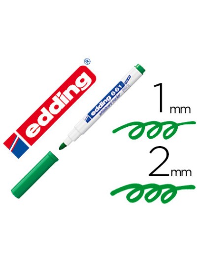 Rotulador edding para pizarra blanca 661 color verde punta redonda 1-2 mm