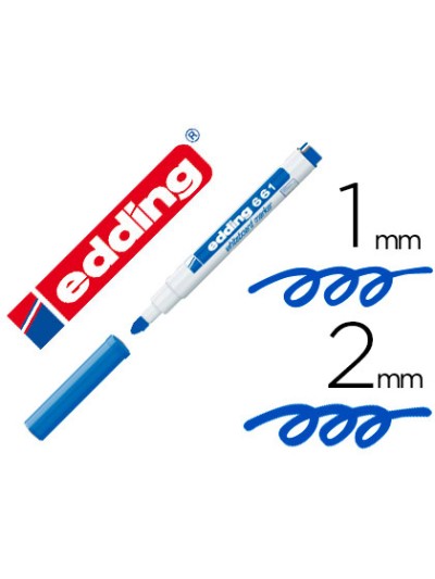 Rotulador edding para pizarra blanca 661 color azul punta redonda 1-2 mm