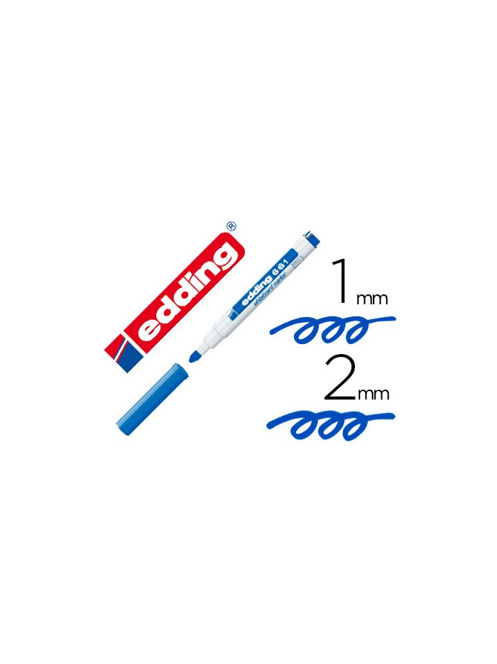 Rotulador edding para pizarra blanca 661 color azul punta redonda 1-2 mm Rotulador edding para pizarra blanca 661 color azul punta redonda 1-2 mm
