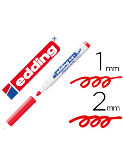 Rotulador edding para pizarra blanca 661 color rojo punta redonda 1-2 mm