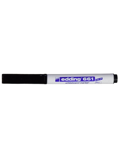 Rotulador edding para pizarra blanca 661 color negro punta redonda 1-2 mm