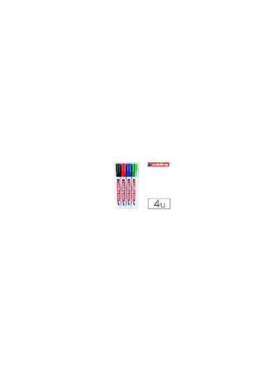 Rotulador edding para pizarra blanca 660 blister de 4 unidades colores surtidos recargable