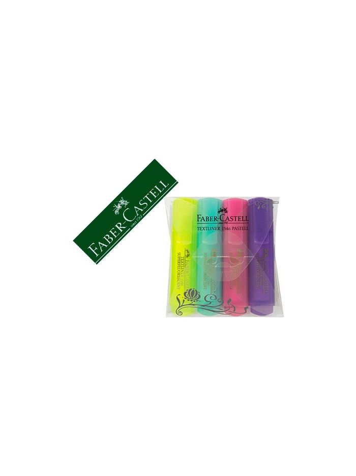 Rotulador faber fluorescente 1546 color pastel estuche 4 unidades colores surtidos Rotulador faber fluorescente 1546 color pastel estuche 4 unidades colores surtidos