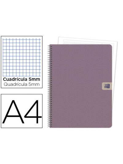 Cuaderno espiral oxford tapa extradura european book 1 nature din a4 80 hojas 90 gr cuadricula 5 mm sin bandas