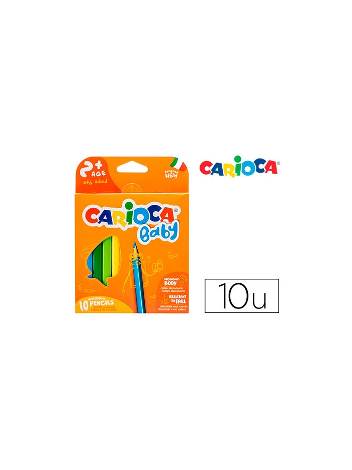 Lapices de colores carioca baby 2 años caja de 10 colores surtidos Lapices de colores carioca baby 2 años caja de 10 colores surtidos