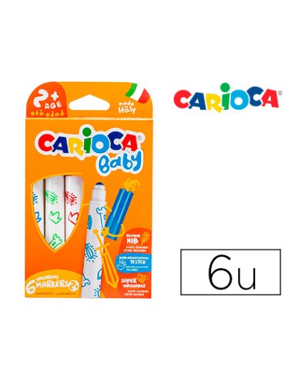 Rotulador carioca baby 2 años caja 6 colores surtidos