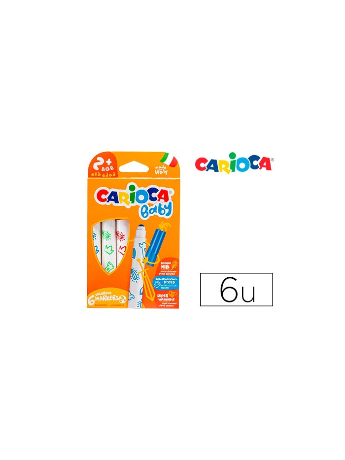 Rotulador carioca baby 2 años caja 6 colores surtidos Rotulador carioca baby 2 años caja 6 colores surtidos