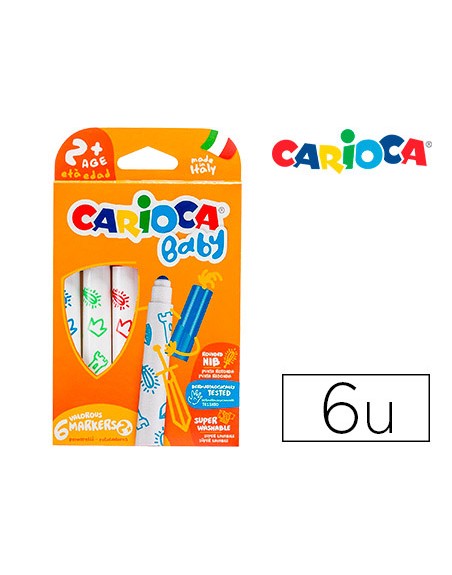 Rotulador carioca baby 2 años caja 6 colores surtidos