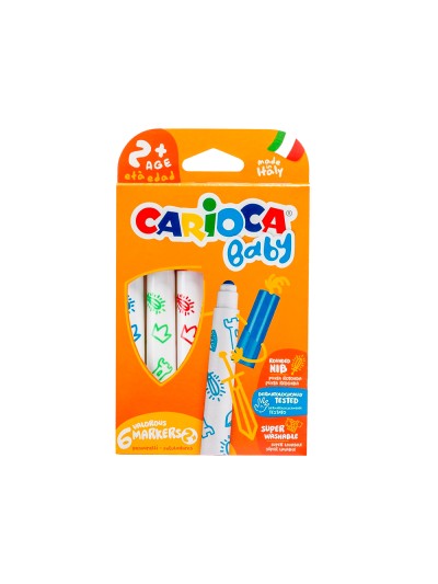 Rotulador carioca baby 2 años caja 6 colores surtidos