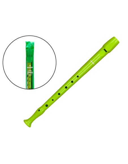 Flauta hohner 9508 color verde funda verde y transparente