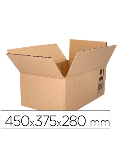 Caja para embalar q-connect americana ultrarresistente carton reciclado canal doble 7mm color kraft 450x375x280 mm