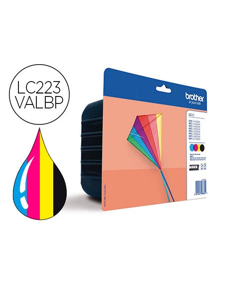 Ink-jet brother lc-223valbp dcpj4120dw / mfcj4420dw / 4620dw / 5320dw pack de 4 colores 550 paginas