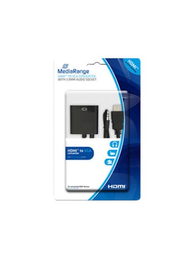 Cable hdmi a vga jack 3.5 mm mediarange negro